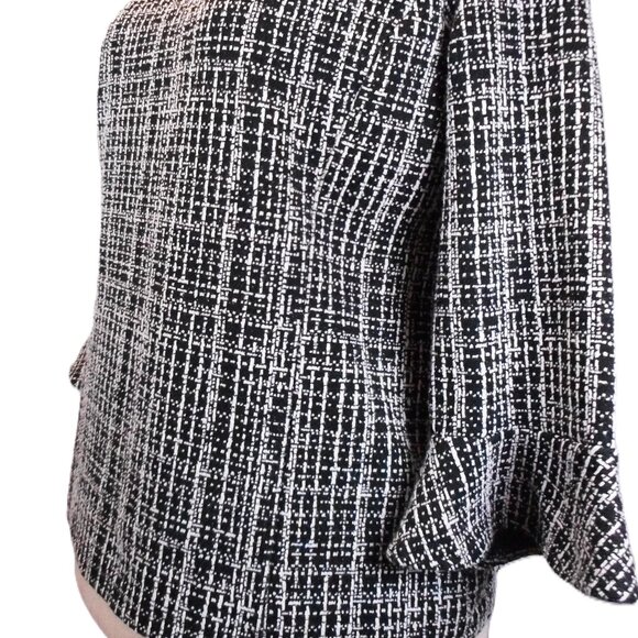 Talbots | Women's size Lp | Black White Plaid | Bell Sleeve | Career Separates - Picture 2 of 5